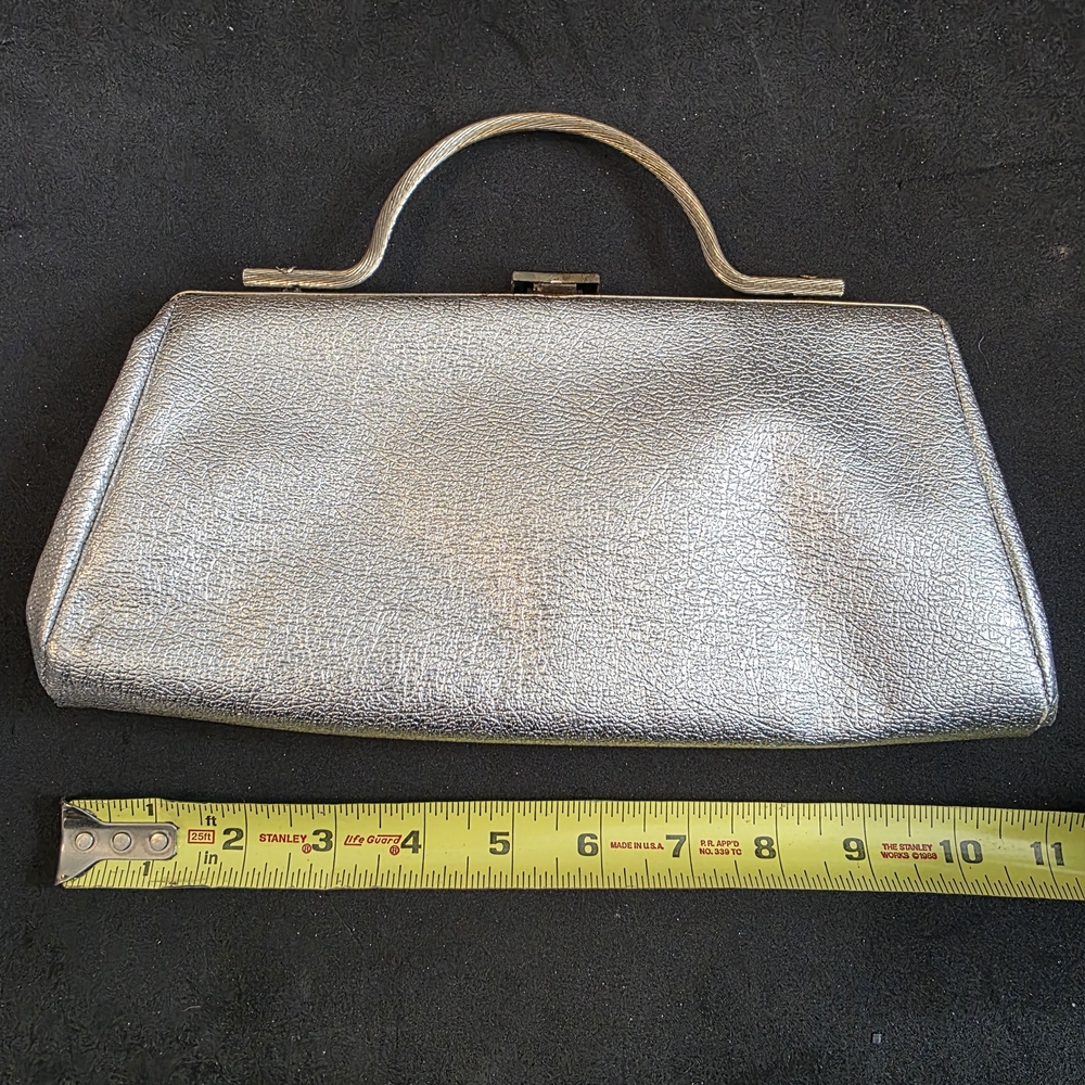 Silver Metallic Evening Clutch Handbag